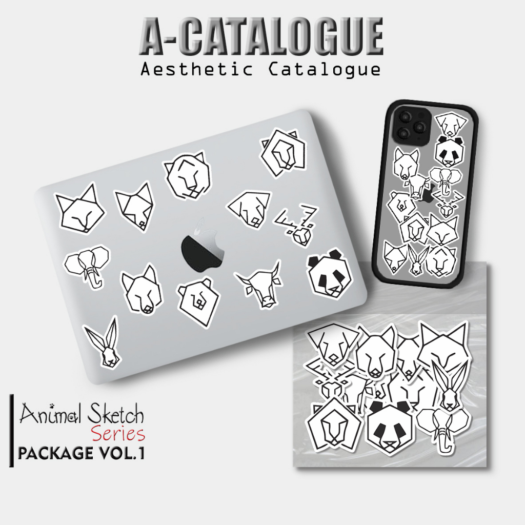 

Sticker Aesthetic Skin Laptop Garskin Case Handphone Tumblr Bujo Skateboard Decal Custom || ANIMAL SKETCH