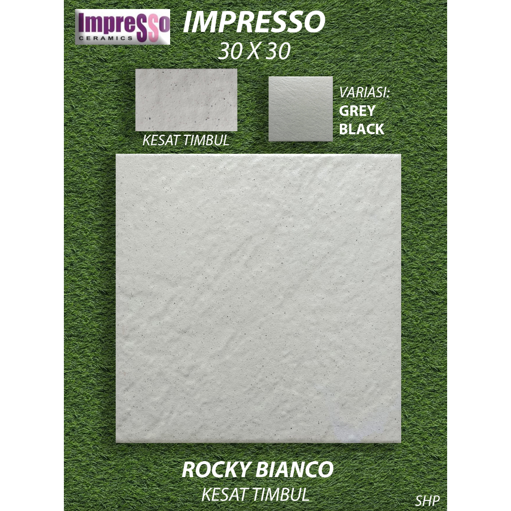 Keramik Lantai Kamar Mandi 30X30 Impresso Rocky Bianco Kesat KW1 Pekanbaru Riau, Motif Batu