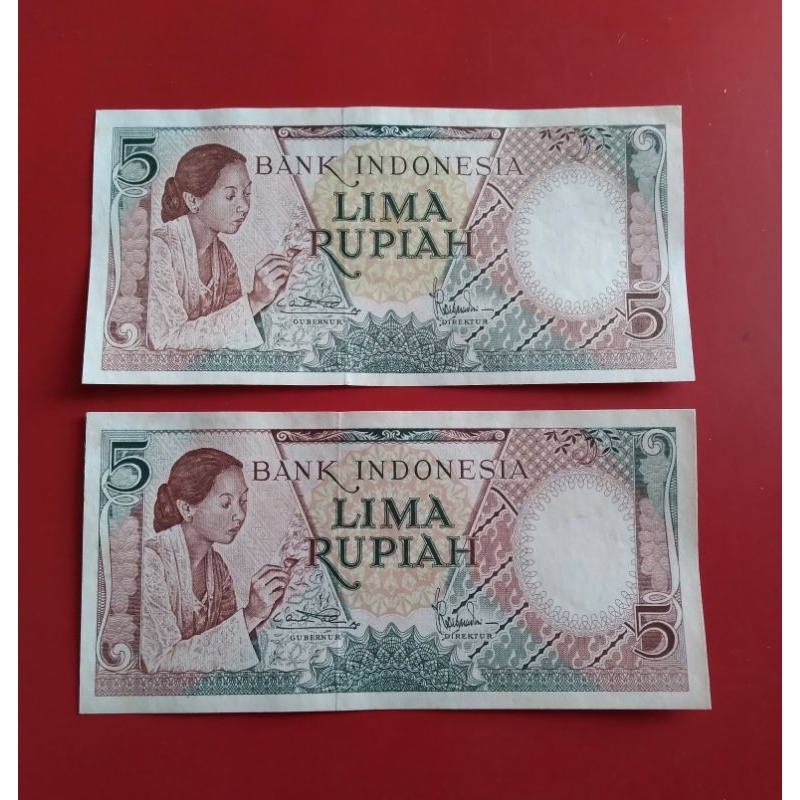 Uang Kertas 5 rupiah seri pekerja Tahun 1958