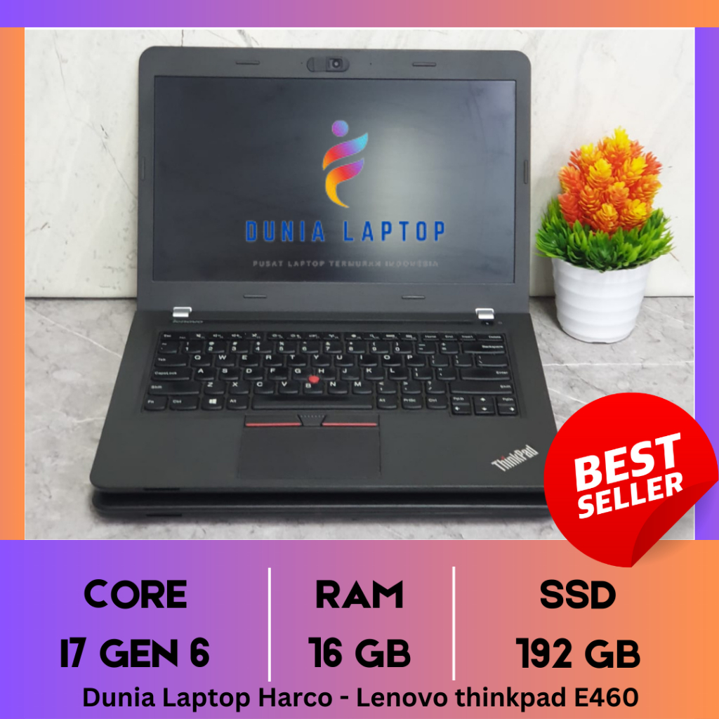 Laptop lenovo thinkpad E460 - Core i7 gen 6 ram 16 ssd 192 SECOND ORI