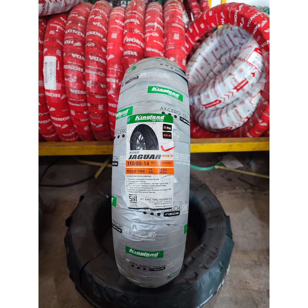 KINGLAND KING AXCERO JAGUAR Ban Motor Aerox Ring 14 Uk 110/80-14 Tubeless Aerox/Vario/Lexi - KINGLAN