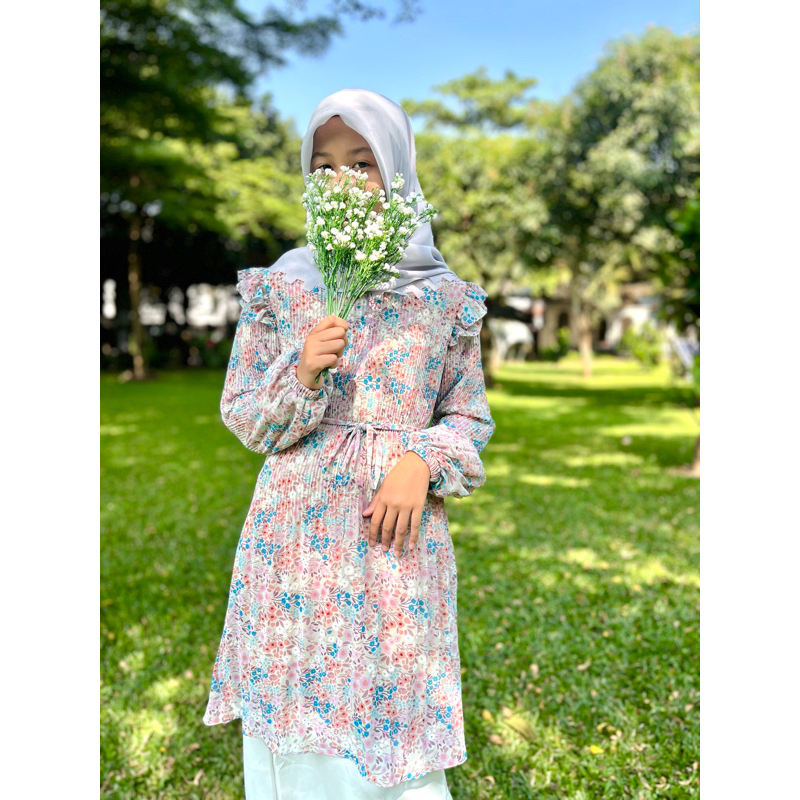 ATASAN WANITA TUNIK  PLISKET SIFON MOTIF