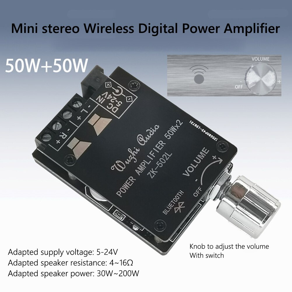 HARGA MURAH Kit Modul Amplifier ZK-502L 50 Watt + 50 Watt Support Bluetooth 5.0 **