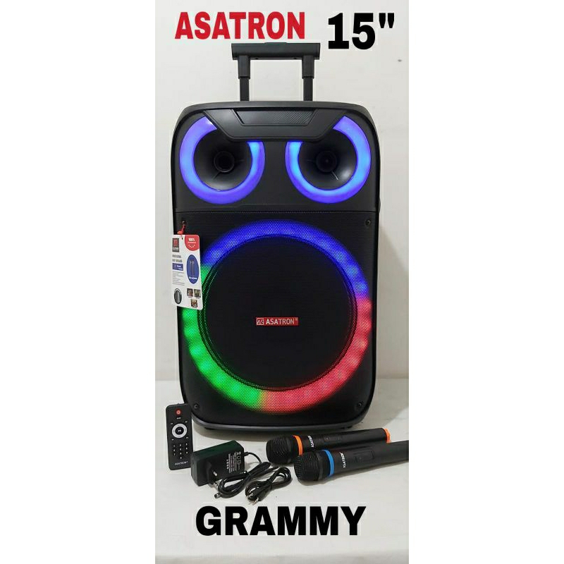 Asatron Speaker GRAMMY 15INCH Speaker Asatron GRAMMY BLUETOOTH PORTABLE KARAOKE