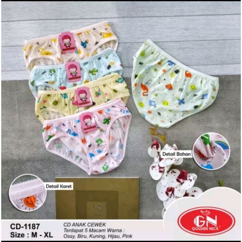 Celana Dalam Wanita Anak Golden Nick 1187/CD GN Anak Perempuan/Celana Dalam Anak Wanita Katun