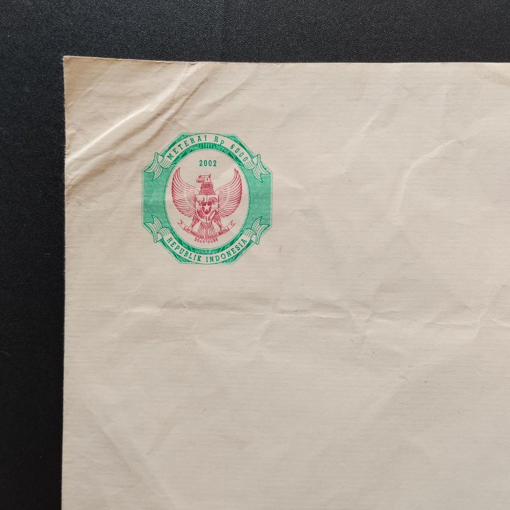 

Kertas Segel Rp 6000 Tahun 2002 Double