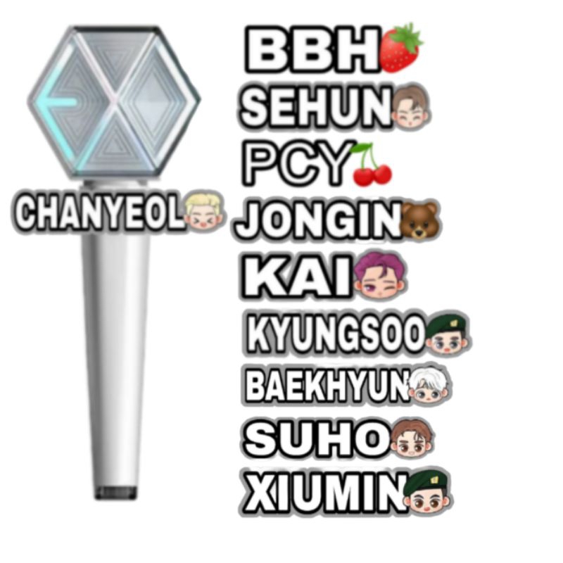 nametag lightstick exo aksesoris lightstick exo