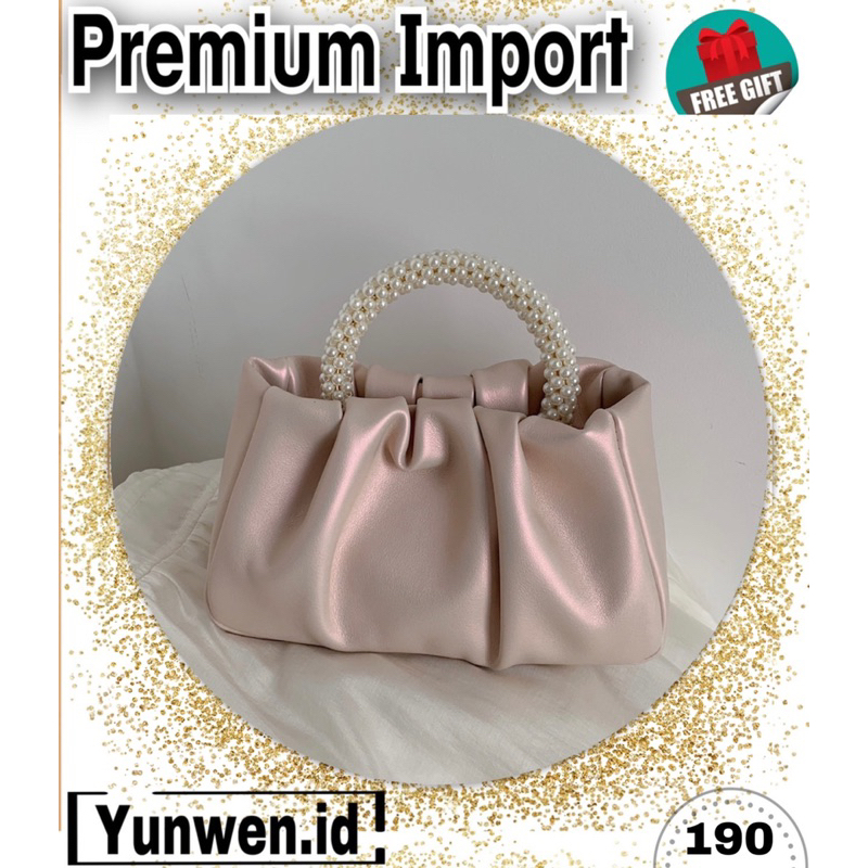 Tas handbag mini pesta mutiara wanita elegan import wanita  putih pink gold ungu terbaru viral kekin