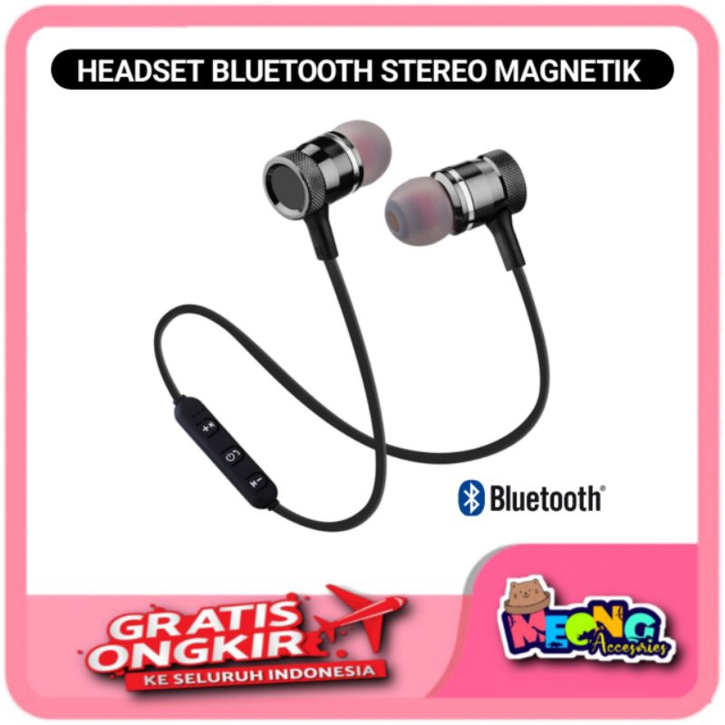 Headset Bluetooth / Headset JBL Magnetic Stereo Handsfree Mic wireless smart earphone