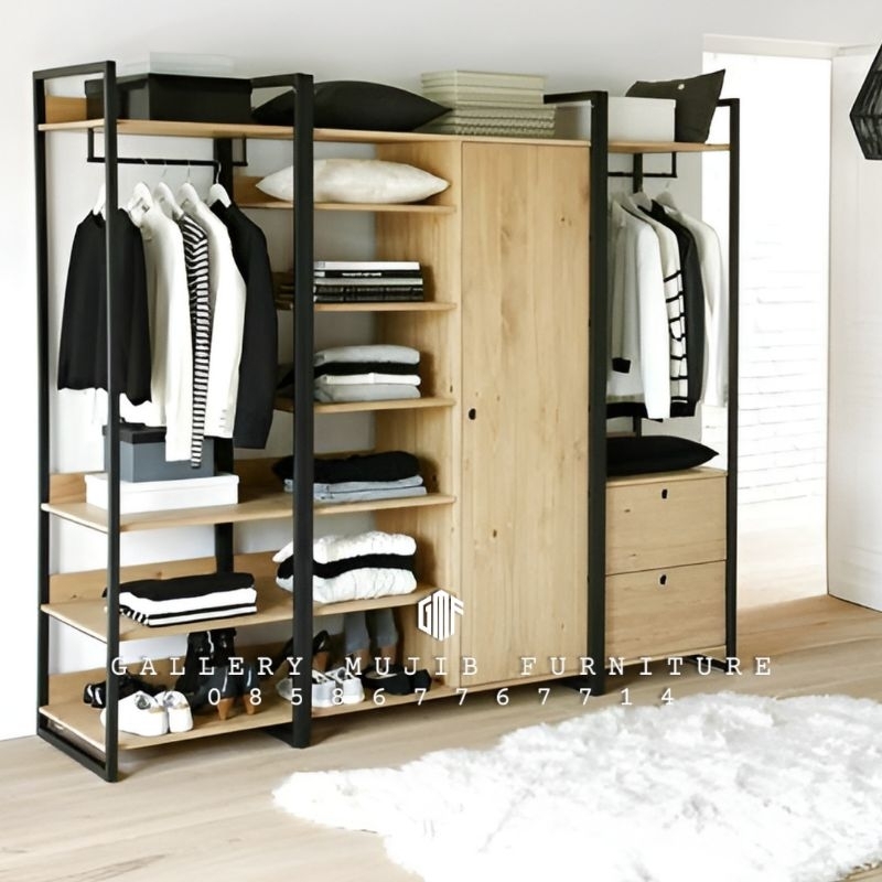 Lemari pakaian industrial lemari pakaian minimalis kayu jati