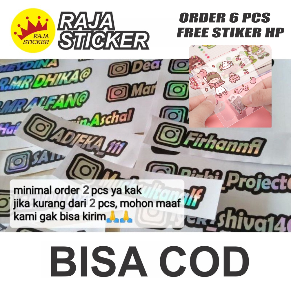 

Stiker hologram IG, nama, custom, stiker laptop, stiker motor