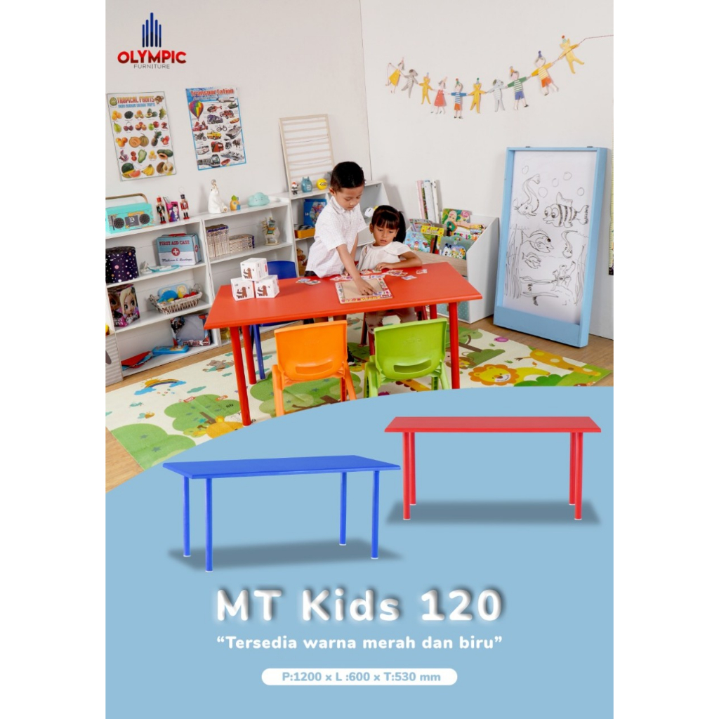 Meja Belajar Anak Olympic MT Kids 120 (hanya meja saja) via kargo