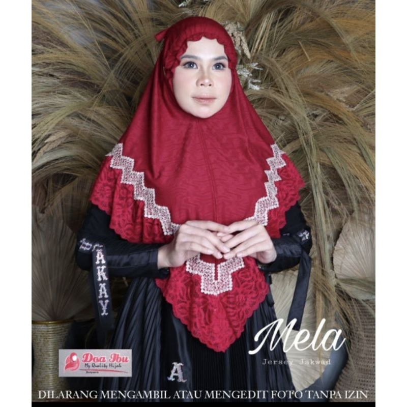 809 Jilbab Doa Ibu Siria Kerut Dahi Renda DoubleSenada Jersey Jaguar/Hijab DOI ori By Bunyamin