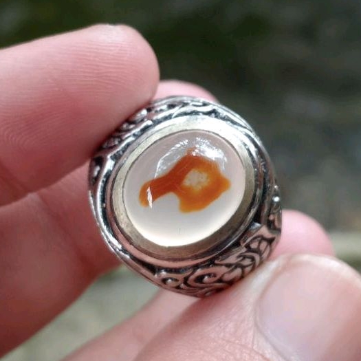 batu cincin akik motif langka hurup P Natural