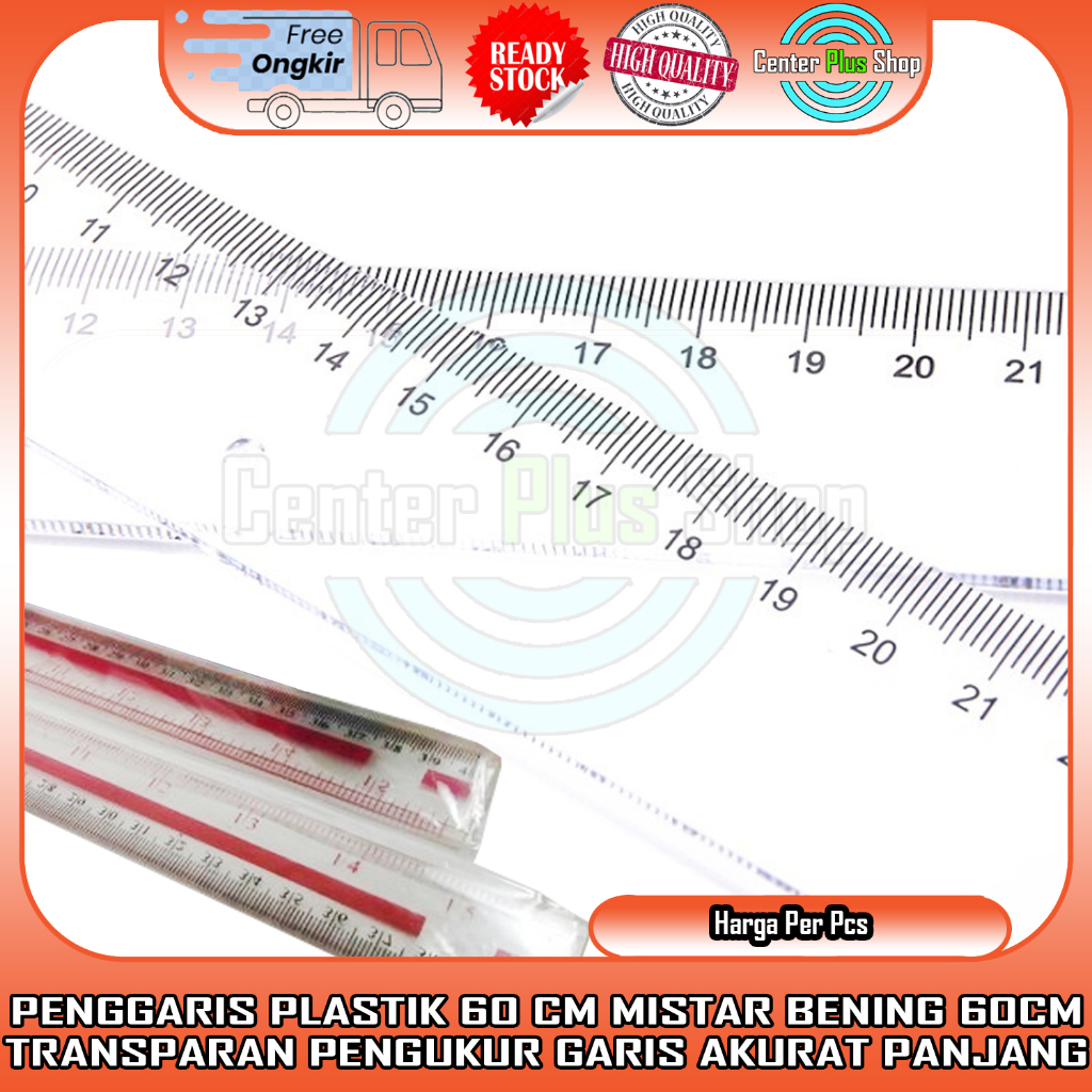 

PENGGARIS PLASTIK 60 CM MISTAR TRANSPARAN PENGUKUR GARIS AKURAT PANJANG 60CM TEMBUS PANDANG BENING BAZIC BASIC MISETAR GAMBAR TULIS KERTAS BUKU SEKOLAH KANTOR GARISAN RULER UKUR PELASTIK MIKA RULLER TEBAL PENGARIS