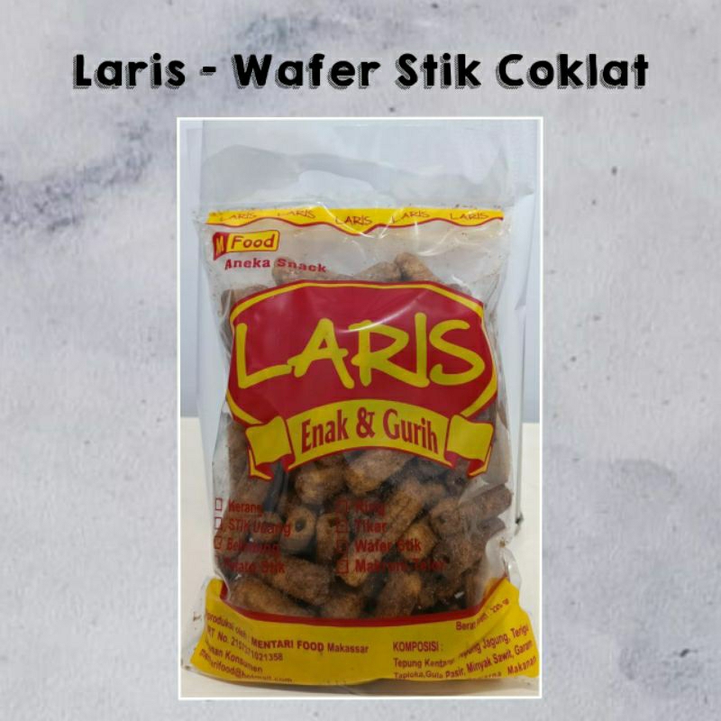 

SNACK CAMILAN LARIS WAFER STIK COKLAT (BERAT 250 GRAM) / WAFER STICK COKLAT