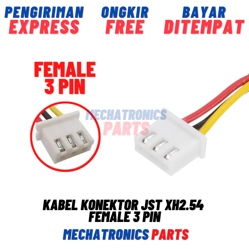 Kabel Konektor JST XH2.54 Female 3Pin