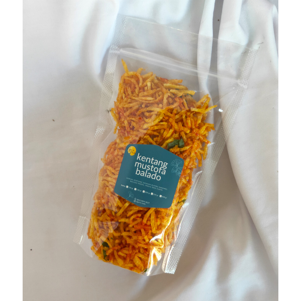 

100gram Kentang Mustofa Balado Pedas Manis Gurih (Tanpa MSG, Free Bubblewrap) - Varian: Ori & Kacang