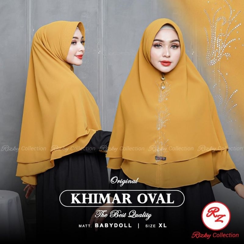 JILBAB KHIMAR OVAL 2LAYER JUMBO PAYET ORI RIZKY