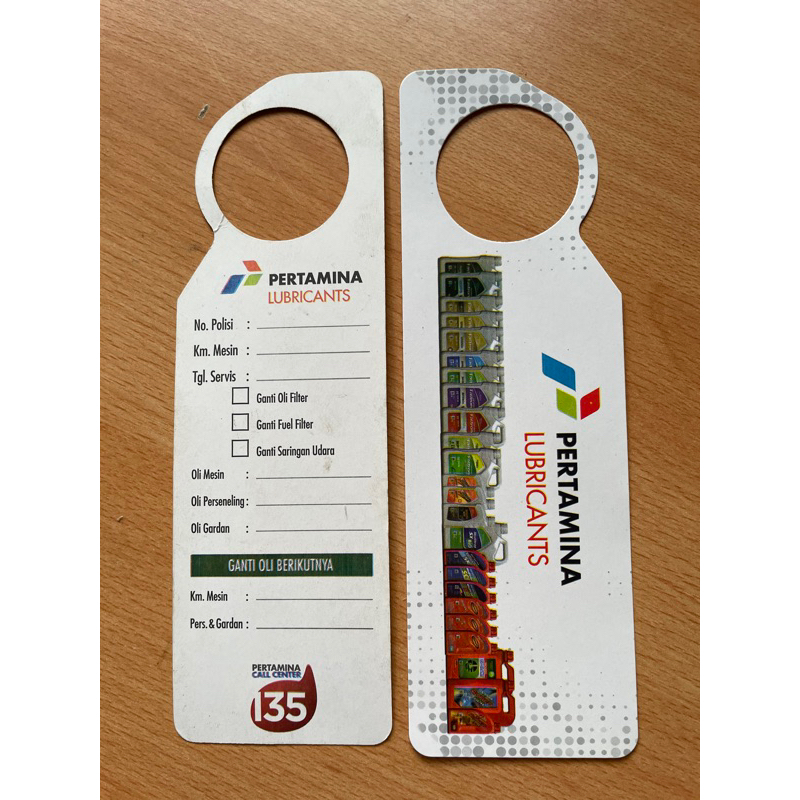 

TAG KARTU GANTI OLI PERTAMINA