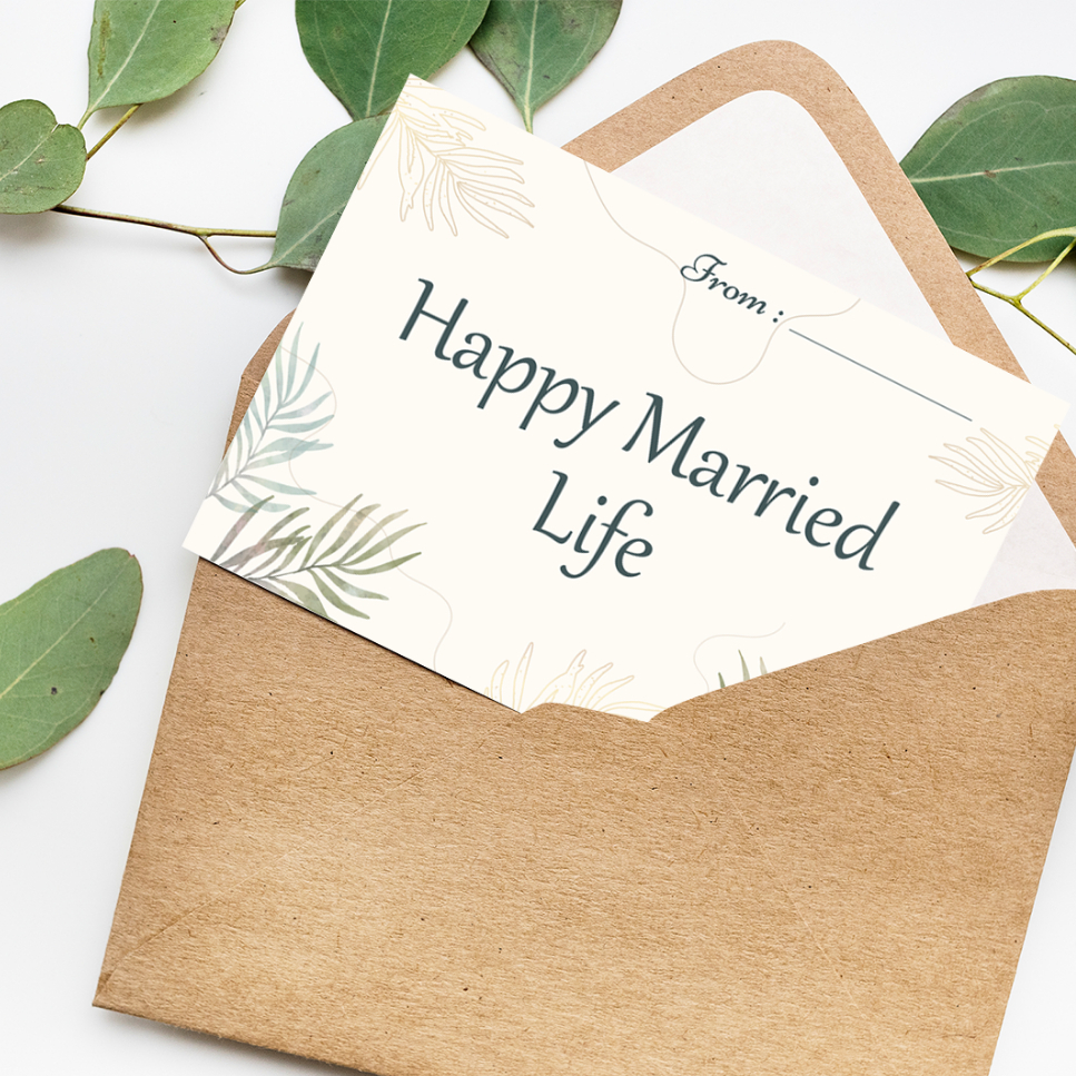 

Wedding Card Custom - Gift Card - Happy Wedding - Custoom.in