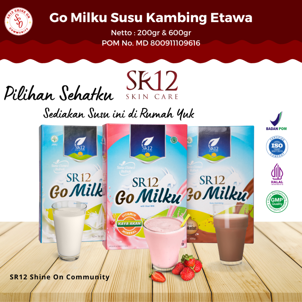 

GO MILKU SR12 / SUSU KAMBING ETAWA ASLI ORIGINAL / SUSU KESEHATAN / SUSU KAMBING BUBUK-BPOM 200gr