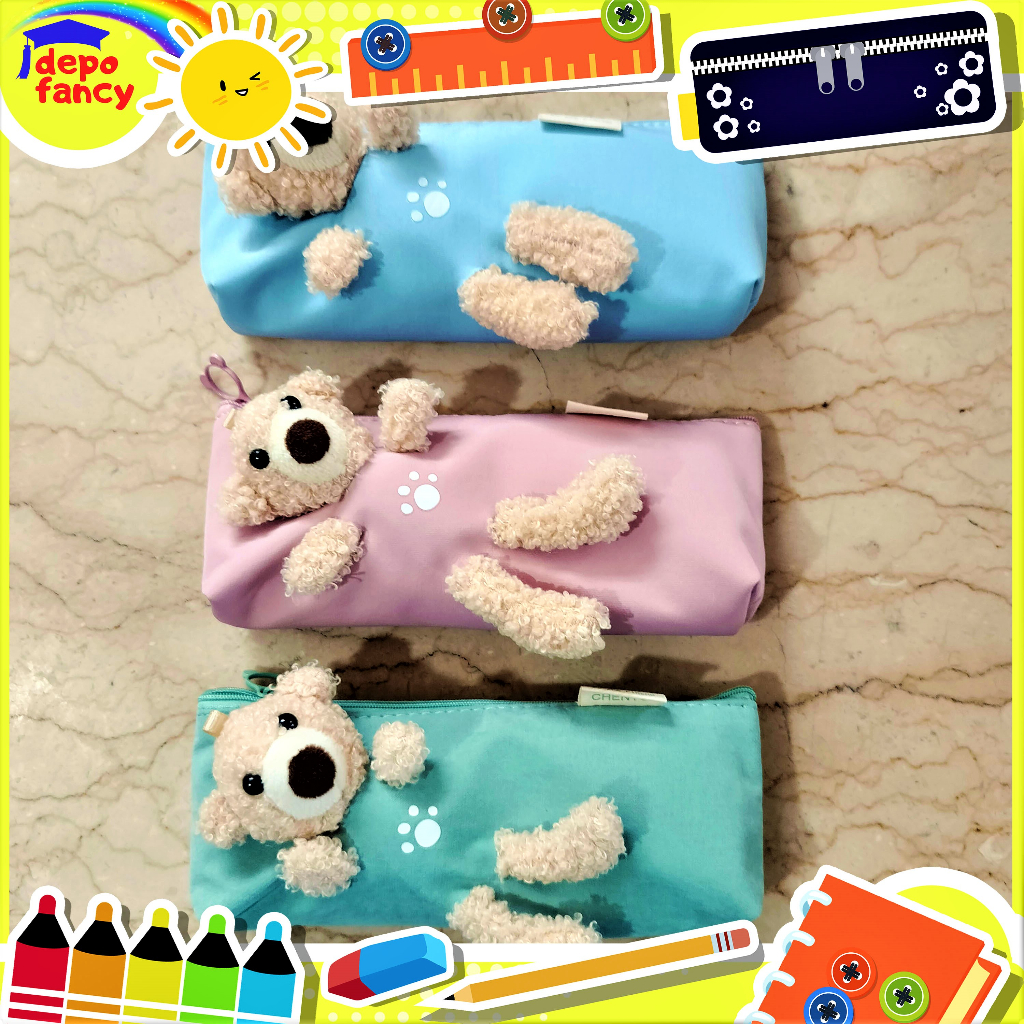 

Kotak Pensil Kain 1 Resleting CY-D20850 Bear / Pencil Case / Tepak / Boks Pensil / Box Pen