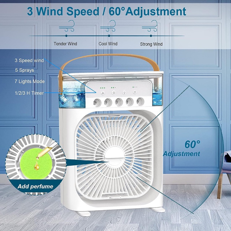 Air Cooler Fan LED Diffuser - Kipas Angin Pendingin Mini USB 00971