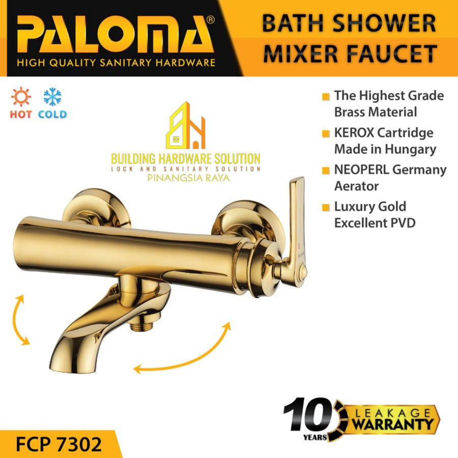 KERAN SHOWER BATHTUB GOLD PANAS DINGIN KRAN PALOMA FCP7302