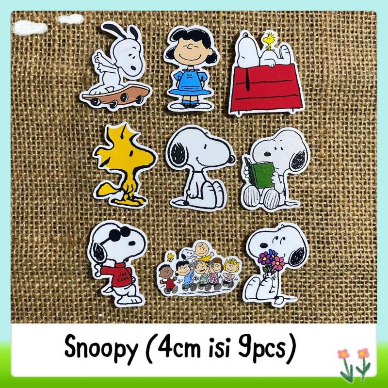 

9pcs sticker tempelan glossy snoopy