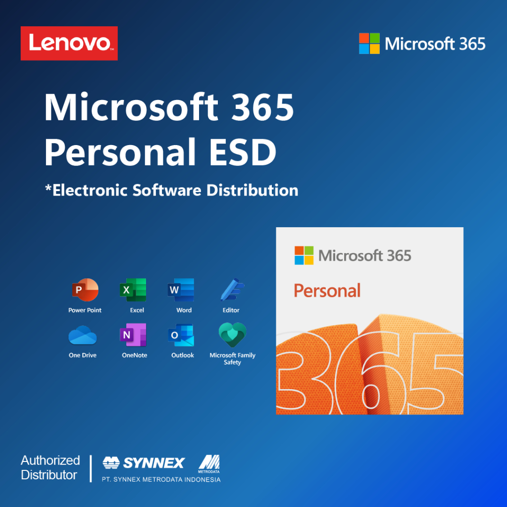 Microsoft ESD Office 365 Personal Langganan Per Tahun (Word|Excel|PowerPoint|OneNote|Outlook) QQ2-00