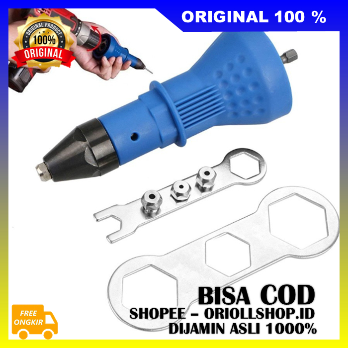 Ripet Gun Elektrik Adapter Electric Converter Bor Listrik Drill Screwdriver Alat Rivet Sambung Konve