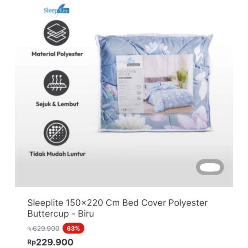 Sleeplite 150x220 Cm Bed Cover Polyester Buttercup - Biru ( Ace Hardware )