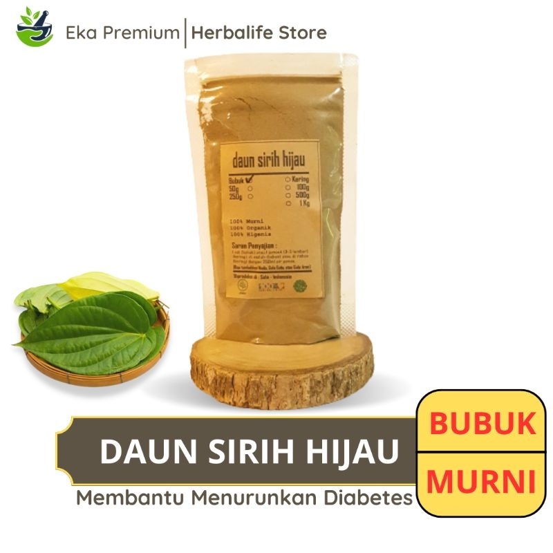 

DAUN SIRIH HIJAU BUBUK Kering Asli Ramuan Rempah Herbal Murni Jamu Minuman Tradisional Simplisia Piper Betle