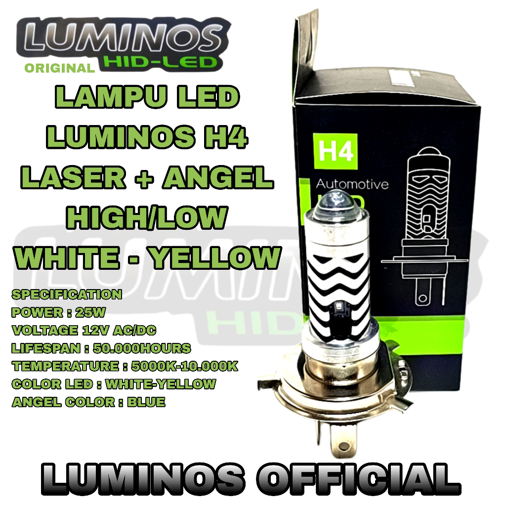 Luminos LS2 H4 - LUMINOS / Lampu LED Motor Laser 2 Warna + Senja Original DDP184