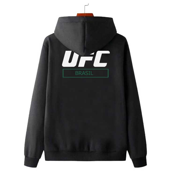 Jaket Hoodie UFC Brasil Hoodie Casual Unisex Bahan Katun