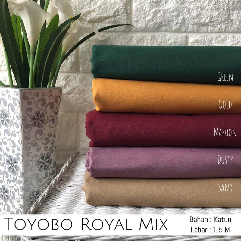 ALHALWANIE KAIN KATUN TOYOBO FODU ROYAL MIX DELUXE HARGA SETENGAH METER