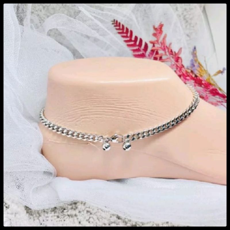 Gelang Kaki Titanium Model Rantai putih