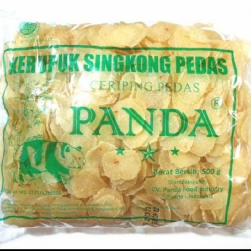 

Kerupuk Singkong Pedas Manis Ceriping Cap Panda 1 bks