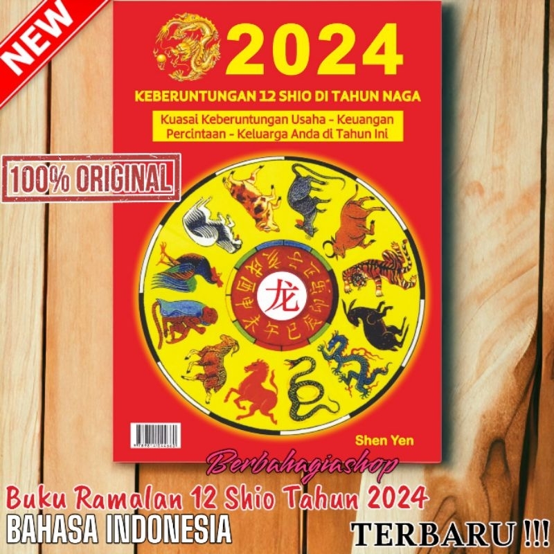 Buku Ramalan Keberuntungan 12 Shio Di Tahun Naga 2024 Bahasa Indonesia Original / Buku Ramalan Zodia