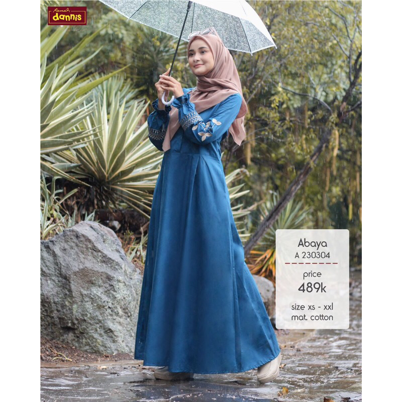 new abaya dannis berbahan katun combi bordir yg cantik elegan