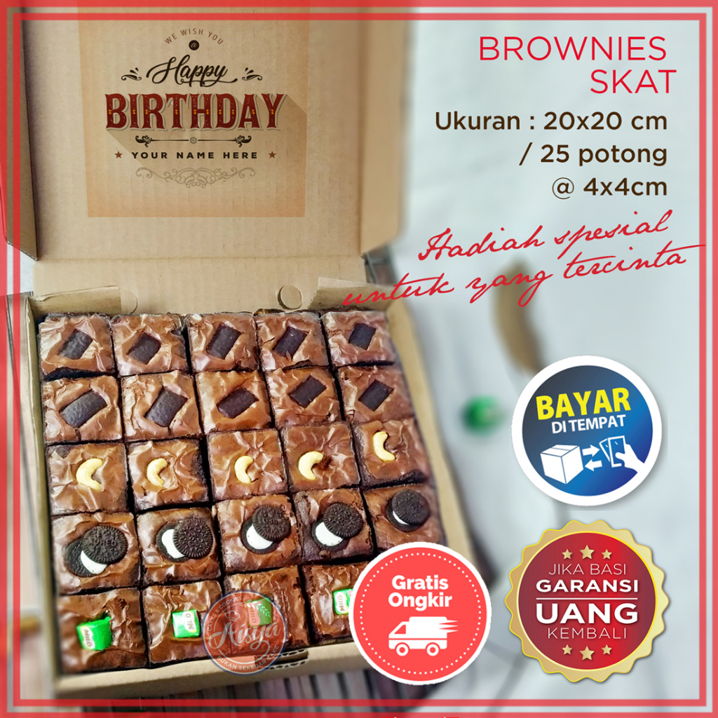 

Brownies Panggang Fudgy Sekat 20x20 cm