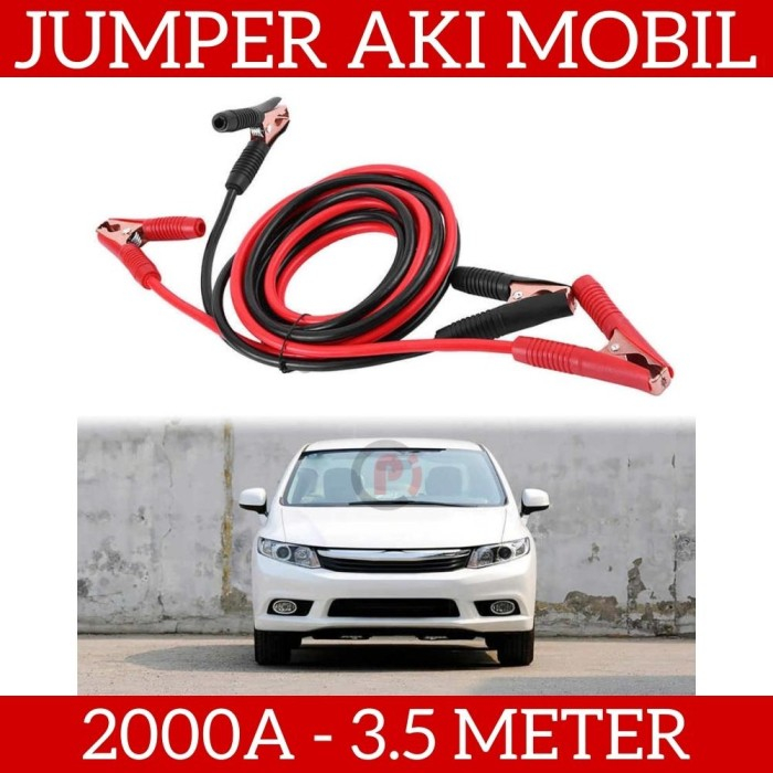 Kabel Jamper Alligator Starter Aki Car Booster Cable Pengisi Daya Accu Jumper Mobil Boster 2000a 3.5
