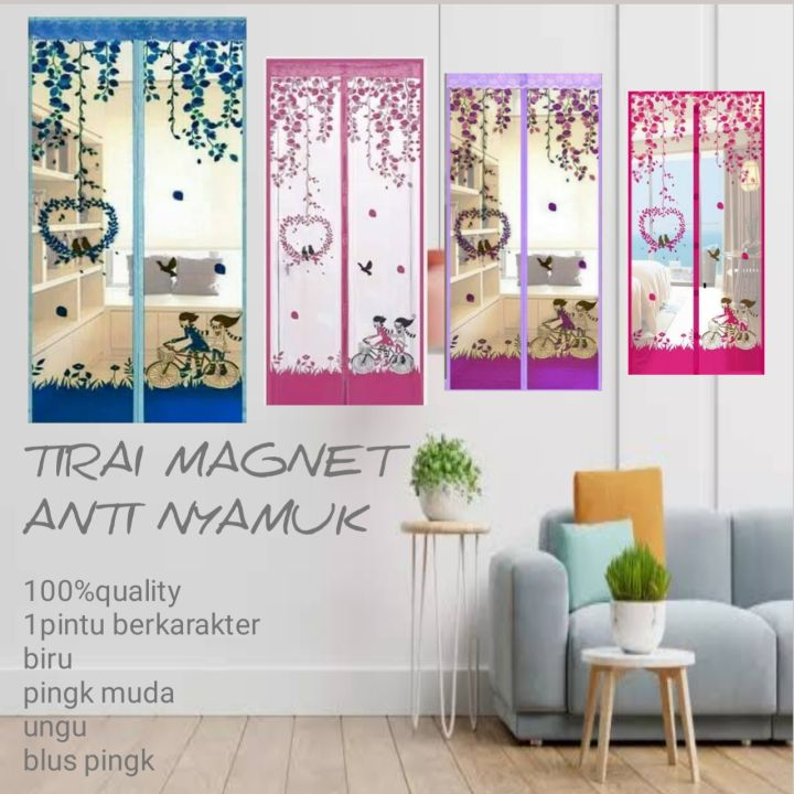 Tirai Magnet Bermotif Karakter / Tirai Pintu Anti Nyamuk Tirai Murah Produk Import