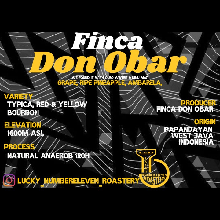 

ARABIKA FINCA DON OBAR NATURAL ANAEROB MIX VARIETAL ROASTED BEANS - 100gr