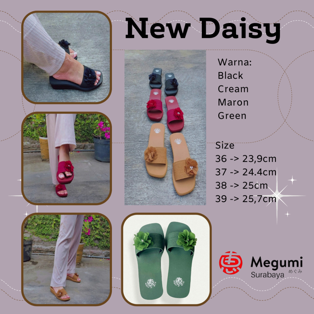 Sandal Megumi Wanita New Daisy Sandal Megumi Surabaya
