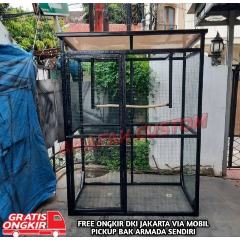 Kandang Burung Ternak Koloni Aviary Besar Lovebird Finch Kenari Murai Perkutut Parkit Beo Falk Jumbo
