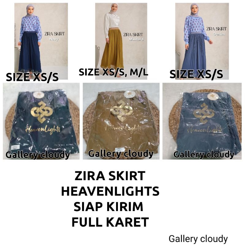 SIAP KIRIM ZIRA SKIRT MUSTARD NAVY DENIM BY HEAVENLIGHTS HEAVEN LIGHTS