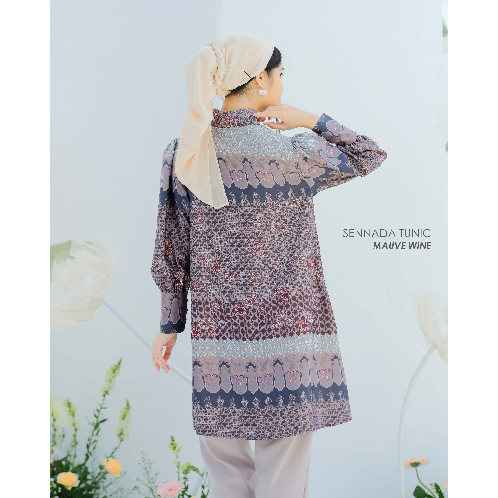 Mayoutfit Peony Set Series Mauve Wine | Sarimbit Lebaran Baju Muslim Raya Keluarga-6