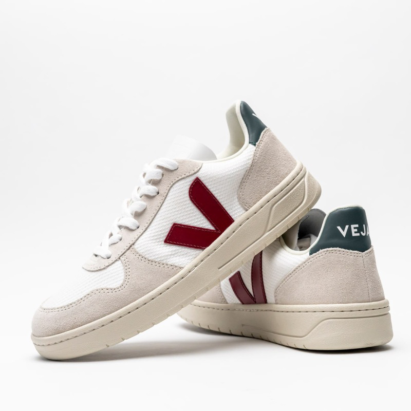 Veja V-10 Mesh And Suede Leather Sneakers Men